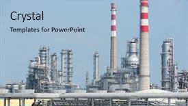  Presentation with carbon - Amazing presentation theme having carbon tubes - industrial landscape with chimneys tank backdrop and a light blue colored foreground