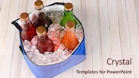  Presentation with wood rustic - Presentation design consisting of carbonated beverage - high angle shot background and a lemonade colored foreground