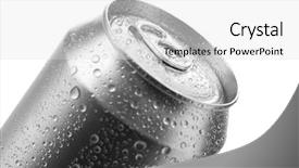  Presentation with carbonated soft drink - Slide deck featuring carbonated soft drink - beer can isolated on white background and a light gray colored foreground