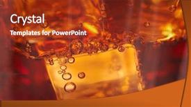  Presentation with carbonated soft drink - Beautiful slide deck featuring carbonated soft drink - cola with ice cubes backdrop and a tawny brown colored foreground