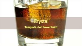  Presentation with carbonated soft drink - Audience pleasing PPT theme consisting of carbonated soft drink - glass of cola with ice backdrop and a tawny brown colored foreground