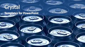  Presentation with aluminium - PPT layouts featuring carbonated soft drink - lots of aluminium cans toned background and a ocean colored foreground