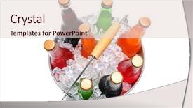  Presentation with carbonated soft drink - PPT layouts with carbonated soft drink - top shot of a bucket background and a lemonade colored foreground