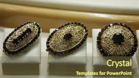  Presentation with jewelry - Theme having carbuncle - jewelry in store window fashion background and a tawny brown colored foreground