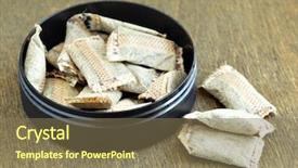  Presentation with carcinogenic - Colorful PPT theme enhanced with carcinogenic - bunch of swedish snus shallow backdrop and a violet colored foreground