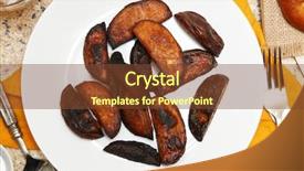  Presentation with wedges - Theme featuring carcinogenic - burnt potato wedges background and a tawny brown colored foreground