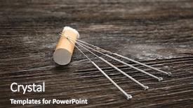  Presentation with needles - PPT layouts having carcinogenic - cigarette butt with needles background and a tawny brown colored foreground