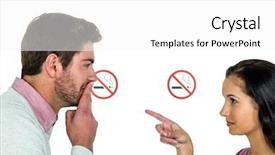  Presentation with carcinogenic - Theme having carcinogenic - couple with stop smoking signs background and a white colored foreground