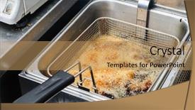  Presentation with junk food - Audience pleasing slide deck consisting of carcinogenic - frying junk food in old backdrop and a coral colored foreground