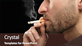  Presentation with cigarette - Beautiful slides featuring carcinogenic - handsome man smoking cigarette backdrop and a tawny brown colored foreground