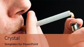  Presentation with smoking - Slide deck with carcinogenic - man smoking against a black background and a coral colored foreground