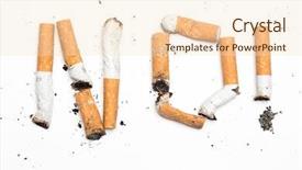  Presentation with carcinogenic - PPT theme featuring carcinogenic - no with exclamation mark spelled background and a  colored foreground