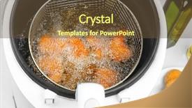  Presentation with nuggets - PPT layouts featuring carcinogenic - nuggets in deep fryer closeup background and a tawny brown colored foreground