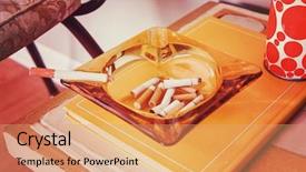  Presentation with carcinogenic - Colorful PPT layouts enhanced with carcinogenic - retro image of glass ashtray backdrop and a coral colored foreground