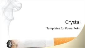  Presentation with carcinogenic - Slide deck with carcinogenic - smoldering cigarette with smoke isolated background and a white colored foreground