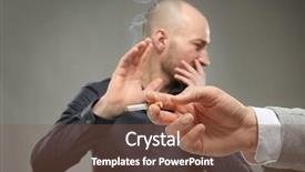  Presentation with carcinogenic - Cool new slides with carcinogenic - young man refusing from smoking backdrop and a tawny brown colored foreground