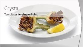  Presentation with jewish - Colorful slide set enhanced with carciofi alla giudia roman jewish cuisine deep fried artichoke isolated on white background backdrop and a white colored foreground