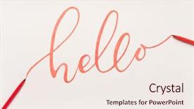 Presentation with greeting card - Slides enhanced with title card - greeting phrase 'hello' handwritten background and a sky blue colored foreground