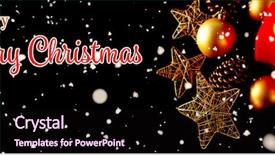  Presentation with christmas cars - PPT theme having card against christmas red candles background and a wine colored foreground