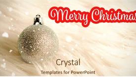  Presentation with greeting card - Presentation theme enhanced with card against silver christmas ball background and a lemonade colored foreground