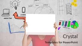  Presentation with woman car driver map - Presentation theme enhanced with card against white and grey background and a  colored foreground