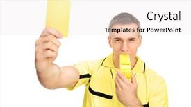  Presentation with referee - Colorful presentation theme enhanced with card and blowing huge whistle backdrop and a sky blue colored foreground