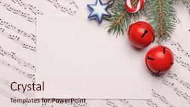  Presentation with music sheets - Beautiful theme featuring card and decorations on music backdrop and a lemonade colored foreground