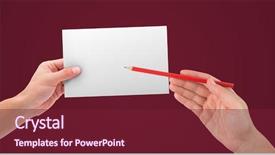  Presentation with maroon - Beautiful PPT theme featuring card and pencil against maroon backdrop and a tawny brown colored foreground