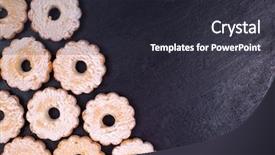  Presentation with baking cookies choc - PPT theme consisting of card baking - fresh baked cookies topview background and a dark gray colored foreground