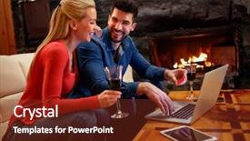  Presentation with online shopping - Amazing PPT theme having card buying online with ecommerce backdrop and a tawny brown colored foreground