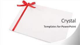  Presentation with white - Beautiful theme featuring card decorated with bow isolated backdrop and a  colored foreground