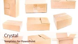  Presentation with boxes - Amazing theme having card factory - set of cardboard boxes isolated backdrop and a  colored foreground