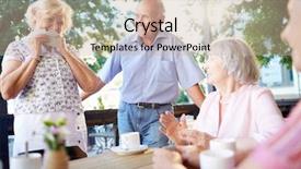  Presentation with cafe - PPT theme enhanced with card game - hangout in cafe background and a soft green colored foreground