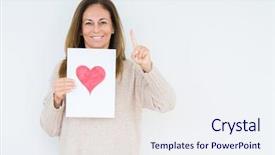  Presentation with car body repairer holding - Audience pleasing theme consisting of card gift with red heart backdrop and a sky blue colored foreground