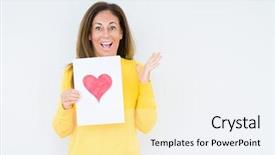  Presentation with car body repairer holding - Slide deck featuring card gift with red heart background and a  colored foreground