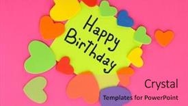  Presentation with happy birthday card - Cool new PPT layouts with santa margherita cathedral church backdrop and a dark gray colored foreground