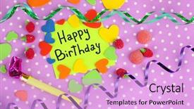  Presentation with birthday card - Presentation theme enhanced with asian girl listening to music background and a gray colored foreground