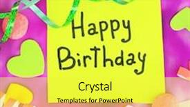  Presentation with happy birthday card - PPT theme consisting of view of couple watching television background and a light gray colored foreground