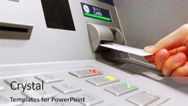 Presentation with atm - Audience pleasing presentation design consisting of card in a atm machine backdrop and a light gray colored foreground