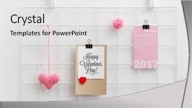  Presentation with valentine - Beautiful theme featuring card on a metal grid backdrop and a white colored foreground