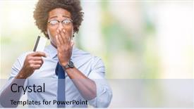  Presentation with credit card - Colorful PPT theme enhanced with card over isolated background cover backdrop and a  colored foreground