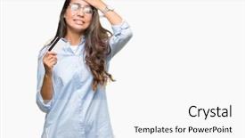  Presentation with credit card - Beautiful theme featuring card over isolated background stress backdrop and a white colored foreground