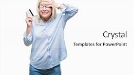  Presentation with business card - PPT theme having card over isolated background stress background and a  colored foreground