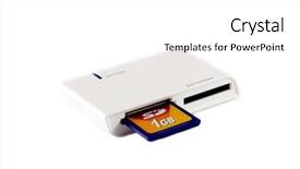  Presentation with tarot card spread reading - Presentation theme enhanced with card reader with 1gb card isolated on white background background and a white colored foreground