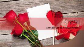  Presentation with greeting card - PPT layouts enhanced with card red rose flowers candy background and a red colored foreground