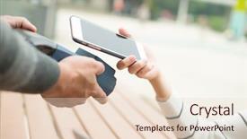  Presentation with nfc - Audience pleasing slide deck consisting of card rfid - customer pay with cellphone backdrop and a  colored foreground