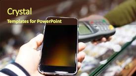  Presentation with nfc technology - Slide deck enhanced with card rfid - customer paying with nfc technology background and a tawny brown colored foreground