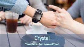  Presentation with pay - PPT theme having card rfid - woman using cellphone to pay background and a  colored foreground