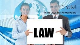  Presentation with blue global - Amazing presentation theme having card saying law against global backdrop and a light blue colored foreground