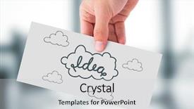  Presentation with idea - Cool new presentation theme with card showing grey idea doodle backdrop and a  colored foreground